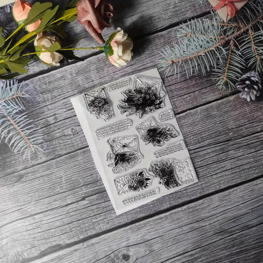 Plant Theme Stamp for DIY Hand Account Card Making
