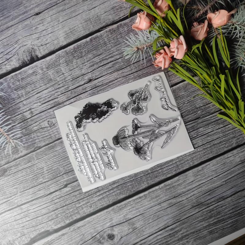 Flower Theme Stamp for DIY Hand Account Card Making
