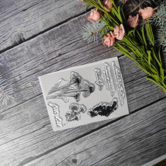 Flower Theme Stamp for DIY Hand Account Card Making