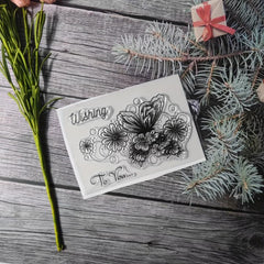 Flower Theme Stamp DIY Handcraft Scrapbook Journal Card Making