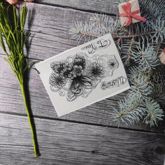 Flower Theme Stamp DIY Handcraft Scrapbook Journal Card Making