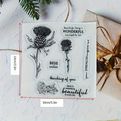 Flower Theme Stamp for DIY Handcraft Scrapbook Journal Card Making Gift