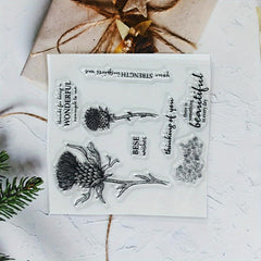Flower Theme Stamp for DIY Handcraft Scrapbook Journal Card Making Gift