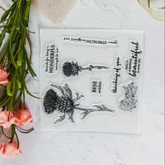 Flower Theme Stamp for DIY Handcraft Scrapbook Journal Card Making Gift