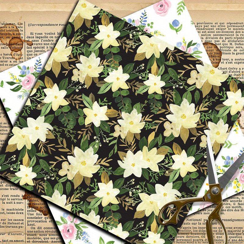 12 Sheets Large Size Material Paper for Retro Journal Decor DIY Tools