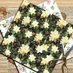 12 Sheets Large Size Material Paper for Retro Journal Decor DIY Tools