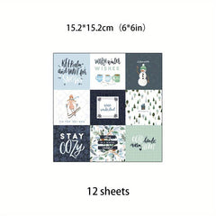 12 Sheets Large Size Material Paper for Retro Journal Decor DIY Tools