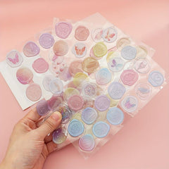 Butterfly Feather Fire Lacquer Phone Sticker - 18 Pieces