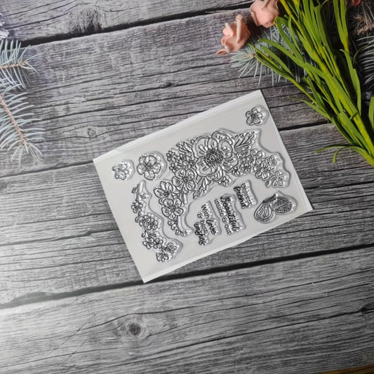 Flower Theme Stamp for DIY Hand Account