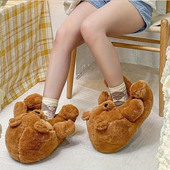 Women's Teddy Bear Slippers Warm Anti Slip Plush Winter Indoor Soft