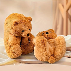 Women's Teddy Bear Slippers Warm Anti Slip Plush Winter Indoor Soft