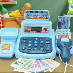 Supermarket Cash Register Toys Play House Toy with Scan Function Sound Light