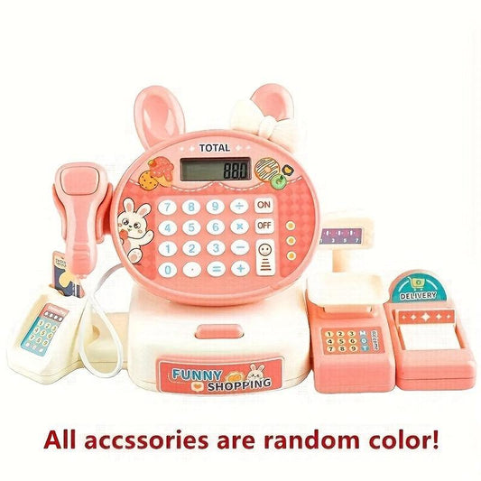 2-in-1 Cash Register Toy Set with Credit Card Scanner, Scale, Game Coin