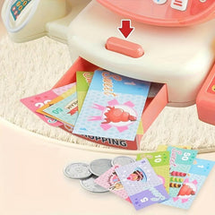 2-in-1 Cash Register Toy Set with Credit Card Scanner, Scale, Game Coin