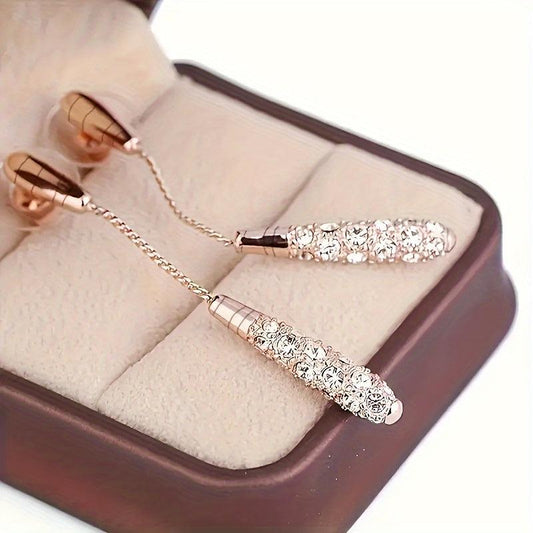 Long Teardrop Tassel Earrings For Women Engagement Party