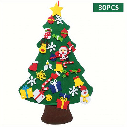 30pcs Christmas Gift Felt Christmas Tree Wall Hanging Decoration