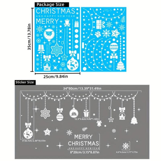 Christmas Santa Reindeer Window Stickers Snowflakes Merry Decor