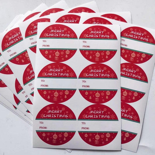 60pcs Christmas Name Tags Stickers Seals Labels - Large Size