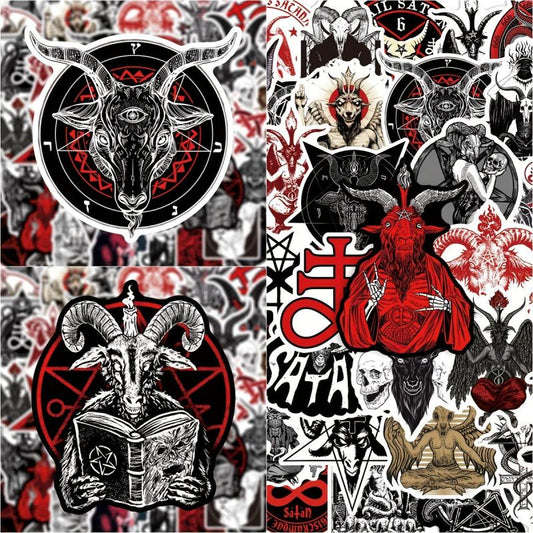 50pcs Devil Satan Series Phone Case Graffiti Stickers Waterproof DIY Decoration