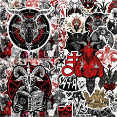 50pcs Devil Satan Series Phone Case Graffiti Stickers Waterproof DIY Decoration
