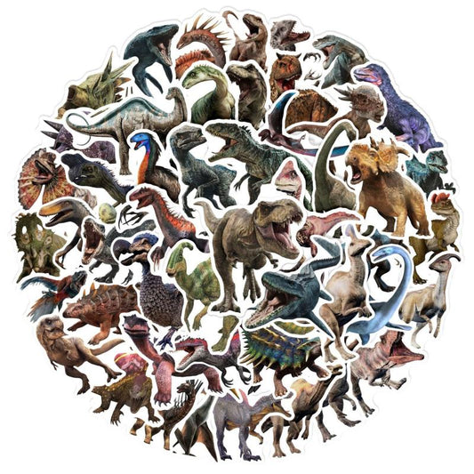50pcs Dinosaur Graffiti Stickers Waterproof Sticker for Toolbox Water Cup Helmet