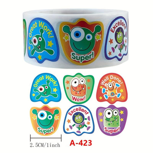 500pcs Funny Little Monster Reward Stickers Christmas Decoration Stickers