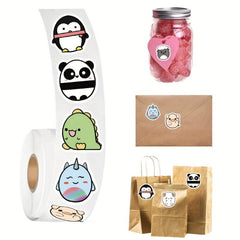 500pcs Cartoon Sticker Roll for Water Bottles Laptops Luggage