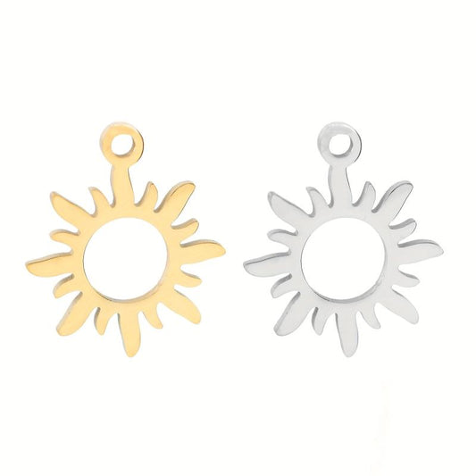 Sun Jewelry Stainless Steel Pendant Plated Titanium Small Flower Pendant