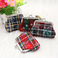 Plaid Coin Purse Mini Wallet for Students Decoration Bag