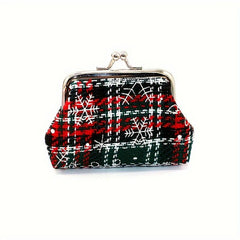 Plaid Coin Purse Mini Wallet for Students Decoration Bag