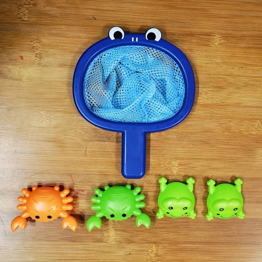 Fun Bath Time Buddies Colorful Fishing Net Water Play Animals Bathroom Toys