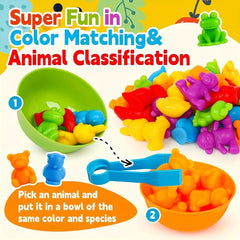 Animal Toys Counting Game Bowl Set