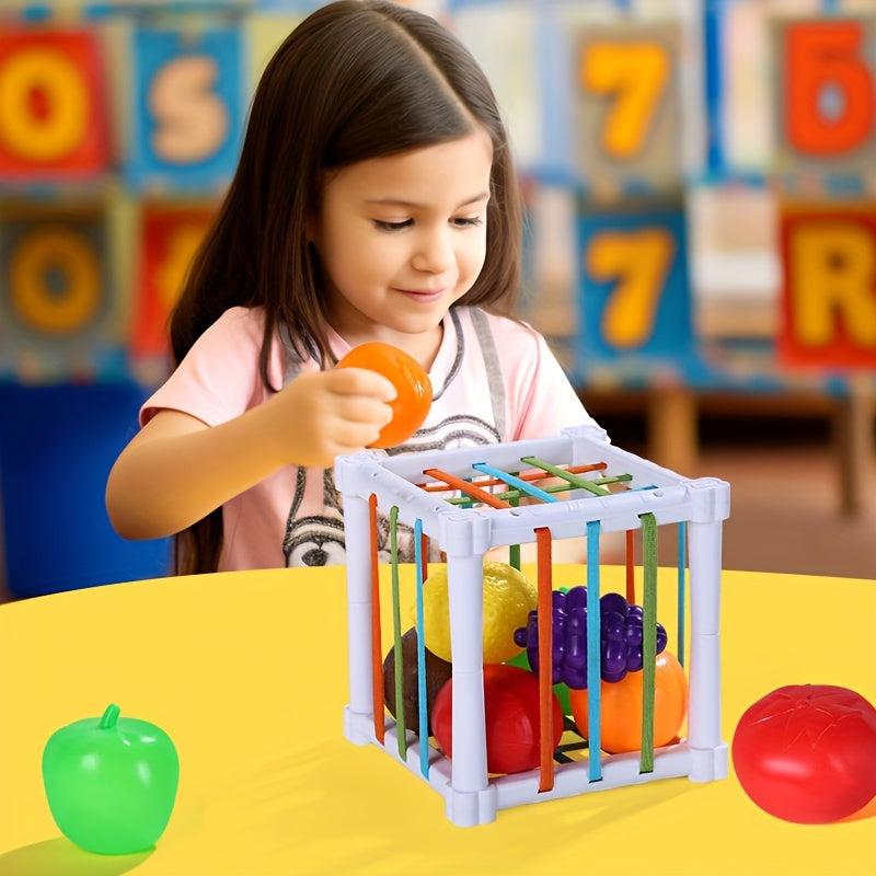 Children's Fruit Shape Classification Toy Set Early Learning Activity Cube Box