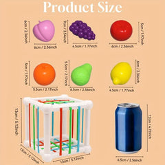 Children's Fruit Shape Classification Toy Set Early Learning Activity Cube Box