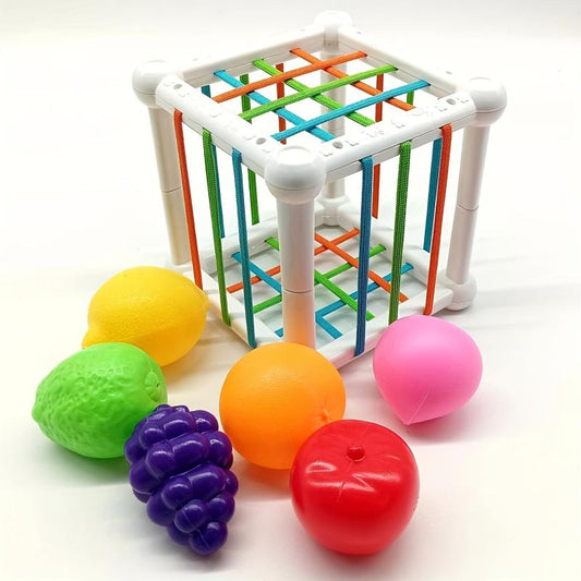 Children's Fruit Shape Classification Toy Set Early Learning Activity Cube Box