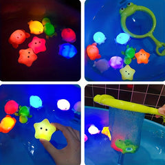 Light Up Fishing & Floating Toys for Kids Bath Toy Set