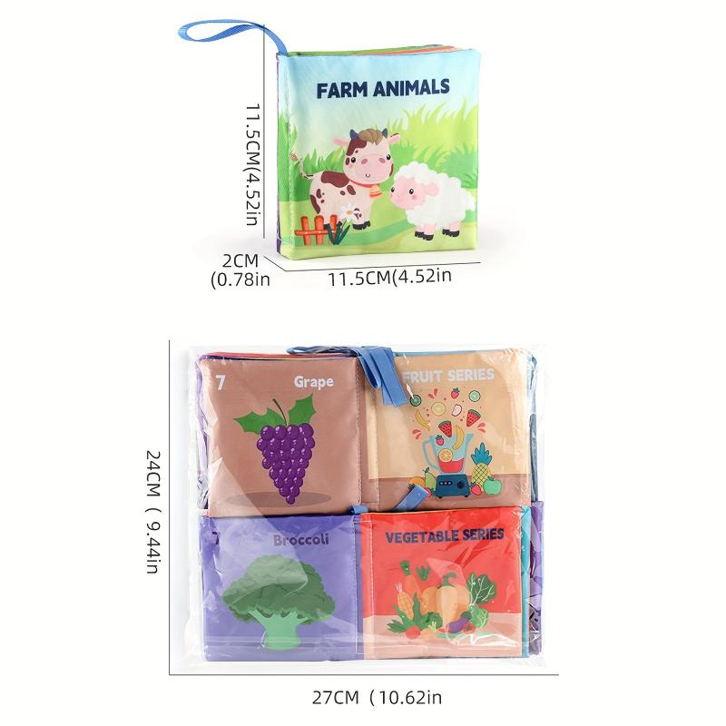 8pcs Baby Cloth Books Toys Tear resistant Chewable Early Education Cognitive