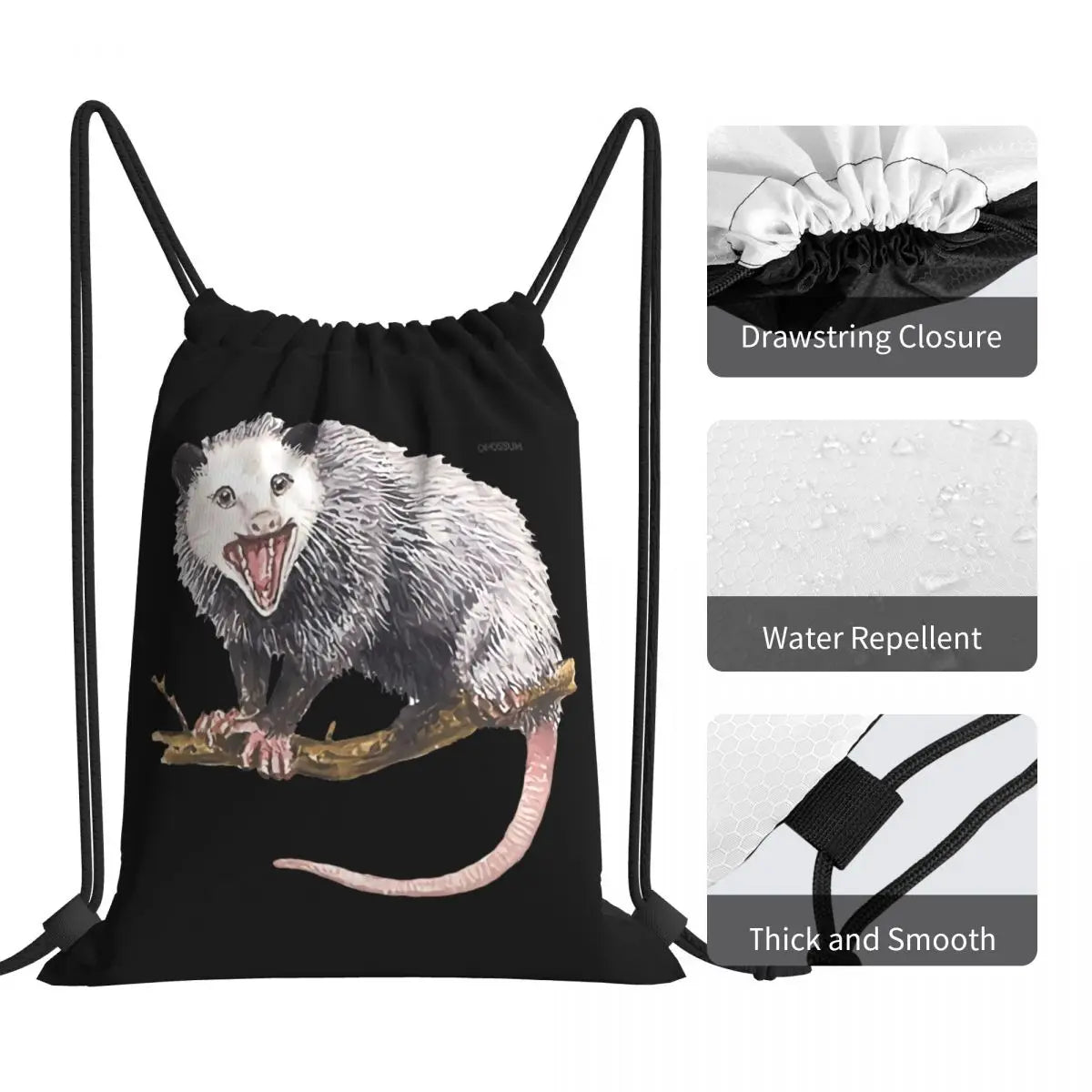 Opossum Possum Animal Drawstring Bags Gym Bag Bookbag