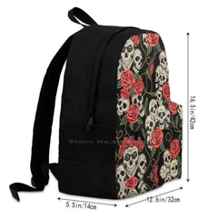 Calavera Dead Skull Laptop School Bag Pink Red