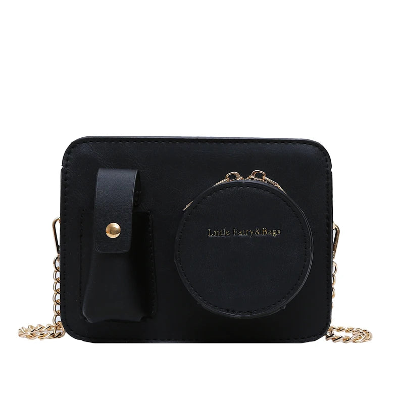 Camera Women's Shoulder Bag Messenger Strange Shape PU Girl Handbag
