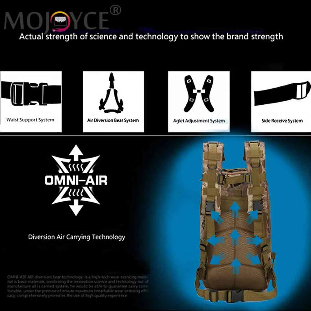 Waterproof Camping Backpack 600D Oxford Large Capacity Sports Rucksack for Men