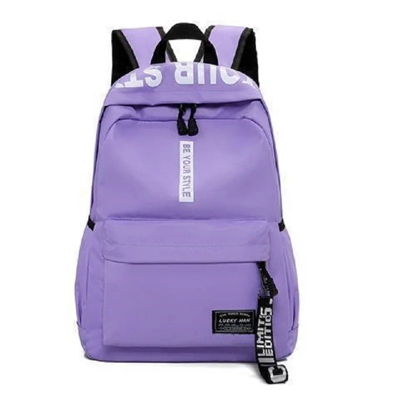 Large Capacity Campus Canvas Schoolbag Backpack