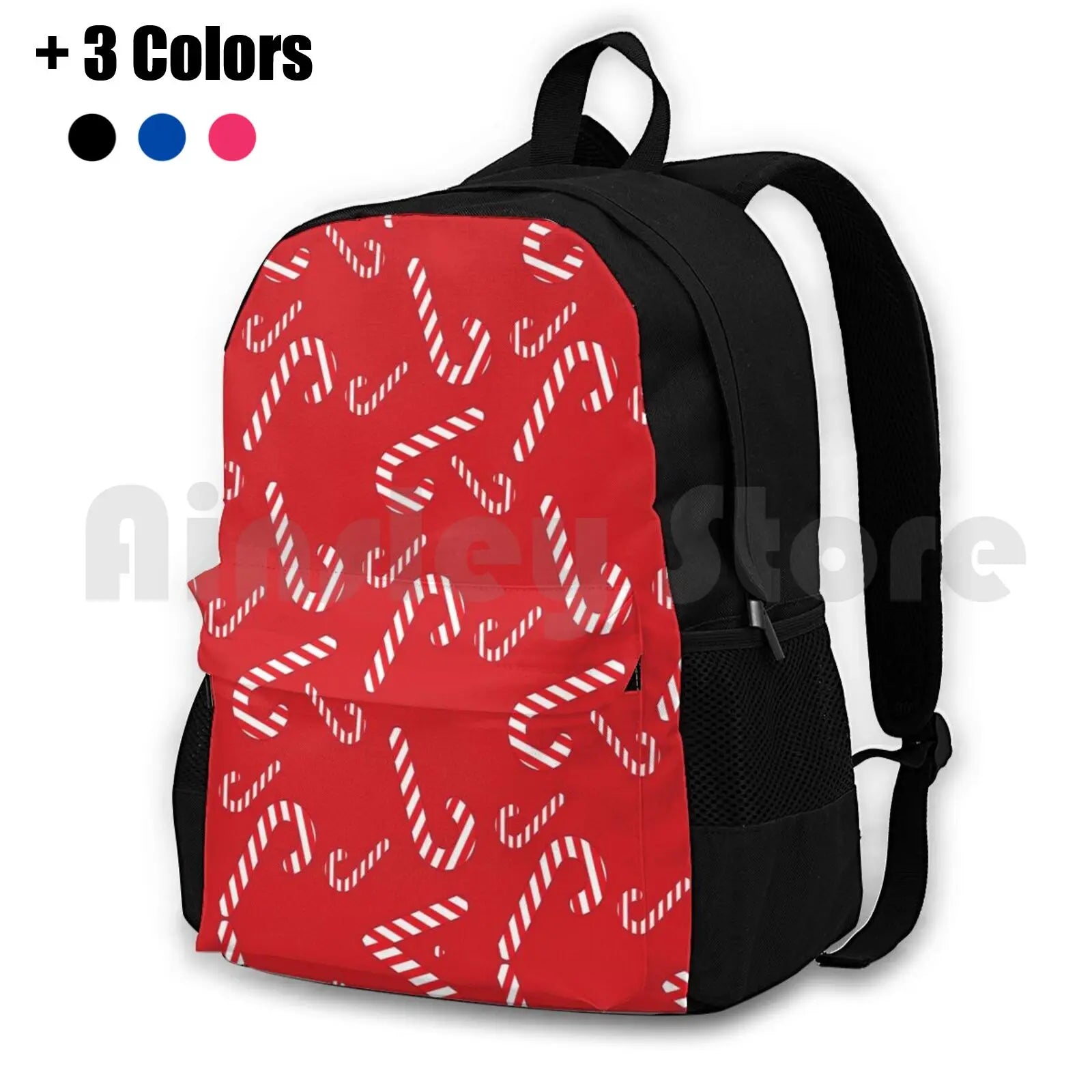 Candy Cane Pattern Outdoor Hiking Backpack