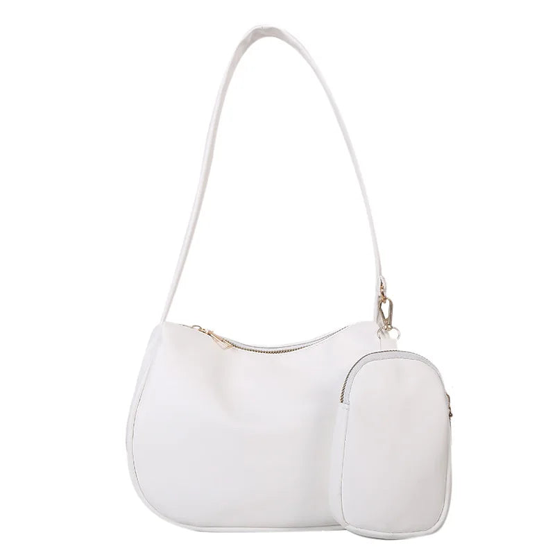 Women's Candy Bag PU Leather Shoulder Tote Underarm Small Subaxillary Bag