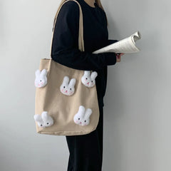 Candy Rabbit Corduroy Shoulder Bag Eco Tote
