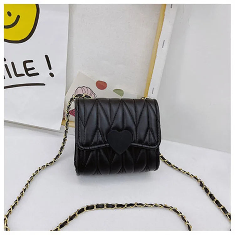 Kids Girls Pink Mini Bag Princess Chain Shoulder Handbag
