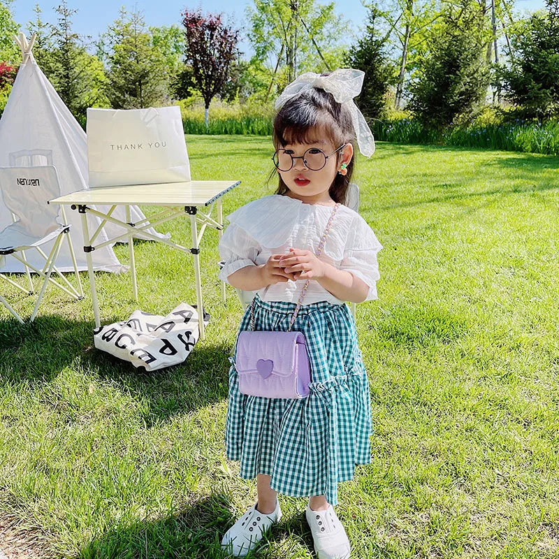 Kids Girls Pink Mini Bag Princess Chain Shoulder Handbag
