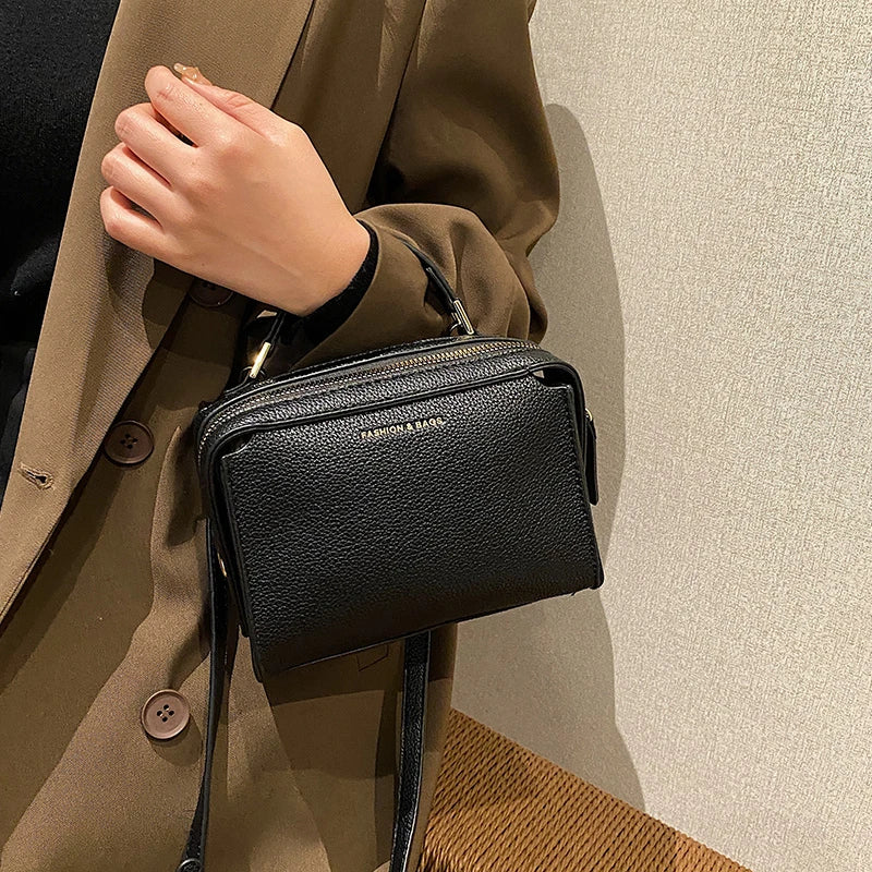 Women's Candy Square Bag Soft PU Leather Crossbody Handbag