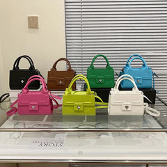 Candy Thread Shoulder Bag Lock Chain Crossbody HandBags Purse