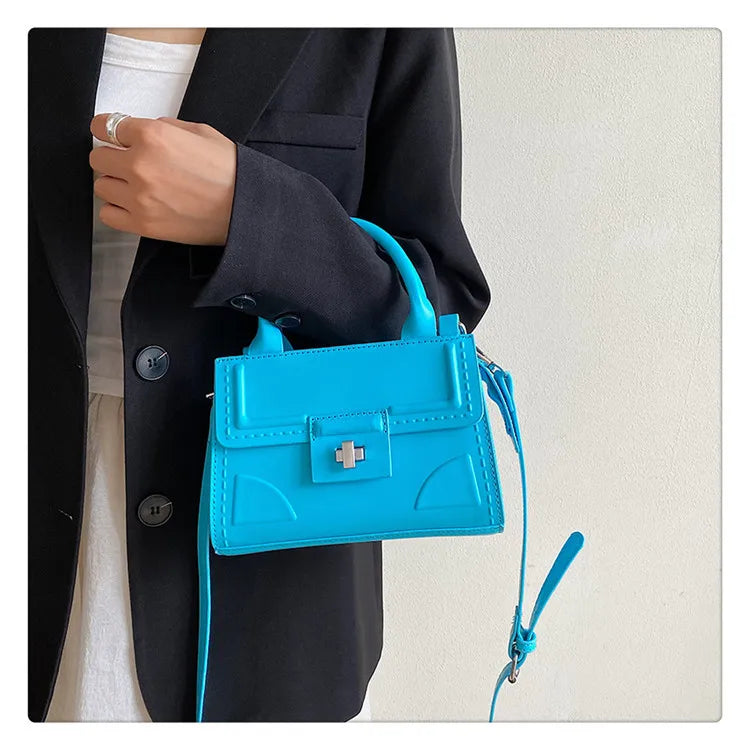 Candy Thread Shoulder Bag Lock Chain Crossbody HandBags Purse